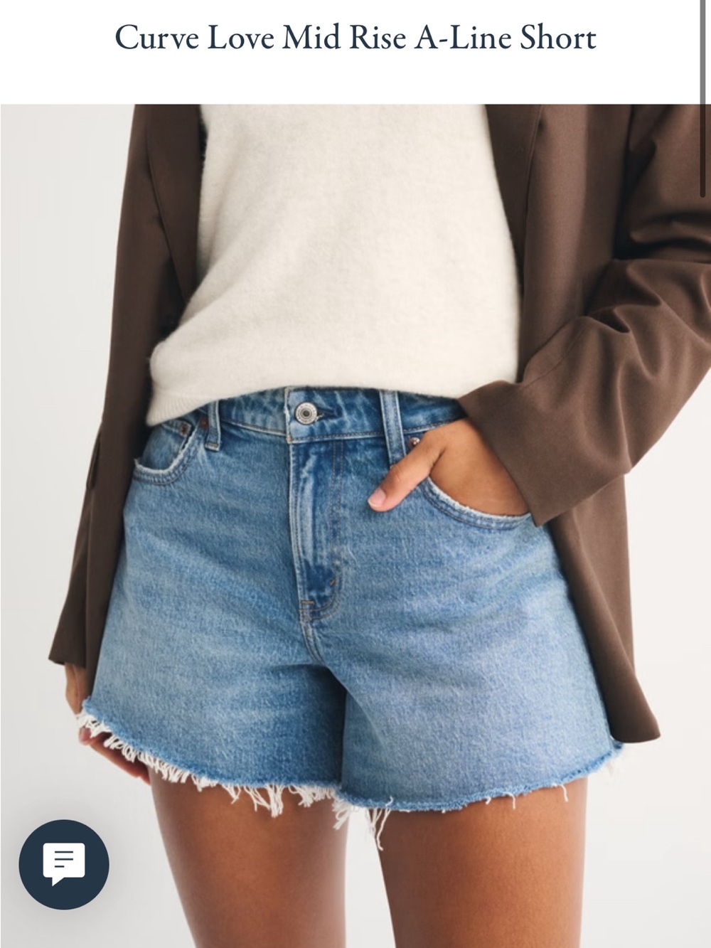 Abercrombie & Fitch Light Blue Mid-Rise Denim Shorts